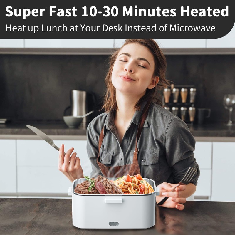Electric Heated Lunch Box for Adults with 2 Pack 1.8L