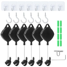 6 Packs VR Cable Pulley Ceiling Management System Retractable Hook for Quest Quest2 for GO Valve Index VR for Rift S Oculus Rift Vive Pro HTC Vive for PSVR2 HP Reverb G2 Data Charging Wire Accessories