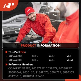 A-Premium Air Conditioner AC Compressor with Clutch Compatible with Volvo VNL 2006-2007, VNM 2006-2007