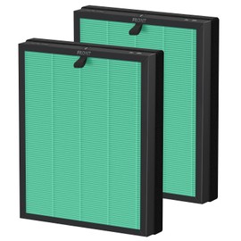 MKD05 Air Filter Replacement Compatible with AROEVE MKD05 Air Purifier, 4-in-1 High-Efficiency HEPA Filter, True HEPA Filter with Activated Carbon Filter, 2 Pack (MKD05-Green-Pet-2Pack)