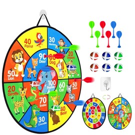 Double-Sided Dartboard with Balls, Dartboard Children, Outdoor Throwing Game, Boys & Girls from 3 Years, Safe Children's Toy - 66 cm