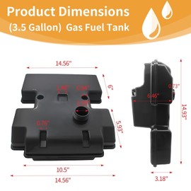 157103 532157103 153630 532153630 3.5 Gallon Lawn Mower Yard Garden Tractor Gas Fuel Tank with Fuel Tank Caps Replace for Husqvarna Craftsman Weed Eater