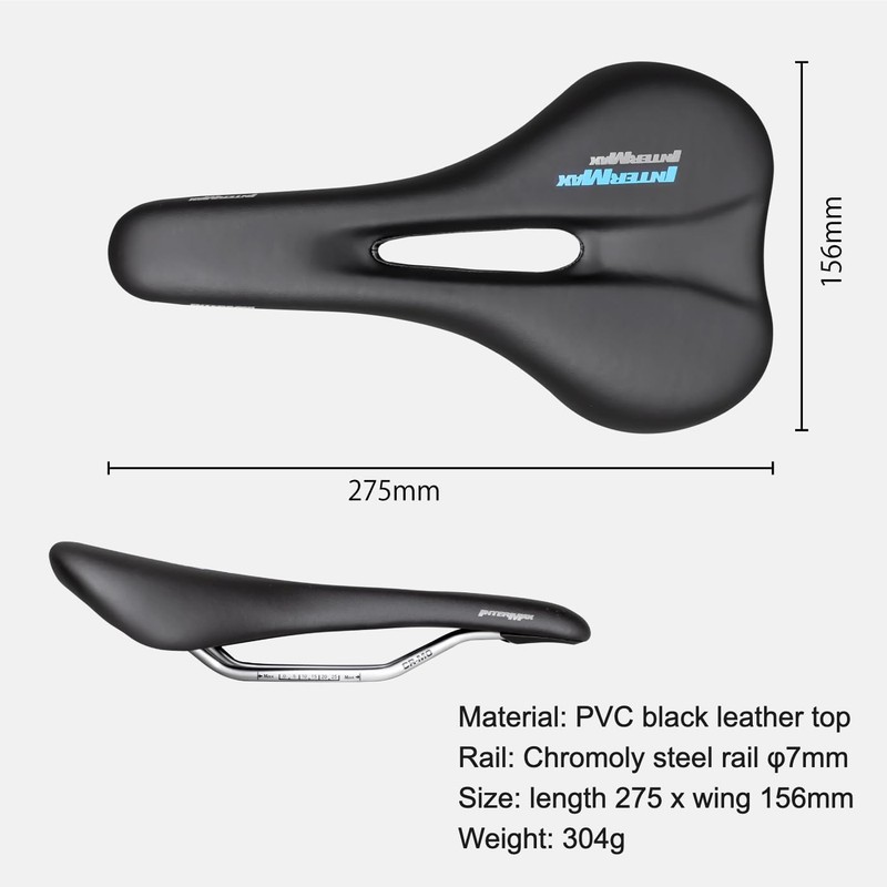 INTERMAX Bike Saddle Seat Wide Hole Shock Absorption Chromoly Soft