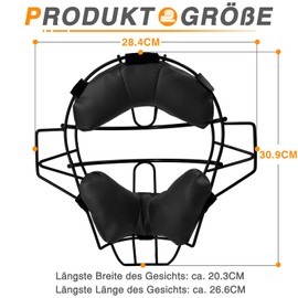 LeapBeast Softball Face Protection, Baseball Head Protection Mask, Adjustable Softball Catchers Gear, Durable and Safe Fielder Head Protection - Wide Field of View (Black)