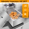 Stainless Steel Deep Fryer, 6.3QT/6L Capacity, 2500W, Temperature Range 140℉-392℉,