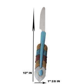Southwest Chic Indian Turquoise Feather Flatware 1 Spoon Teaspoon Fork Knife Set