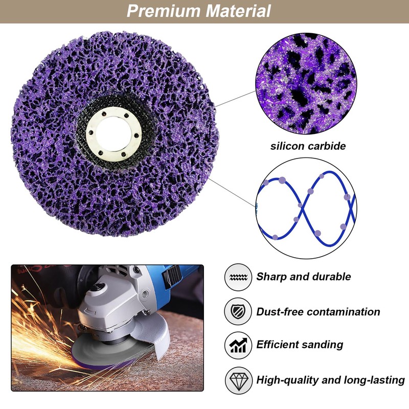 Pack of 5 CSD Disc, Grinding Disc, Purple Cleaning Disc