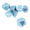 7pcs Polyhedral Dice Set Clear Number Metal Glossy Odorless Table