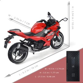 Risopen 1:12 Scale Model Motorcycle for Kawasaki Ninja 400 Plastic with Diecast Motorcycle Model No Assembly Required Moto Mini Finished Motorrad for Adult Kid Boy (Red)