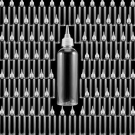 FUNSUEI 80 Pack 2OZ/ 60ml Plastic Squeeze Bottles with Twist Top Cap, Clear Plastic Dispensing Bottles for Seasonings, Sauce, Oil, Cosmetics, Shampoo, Paint