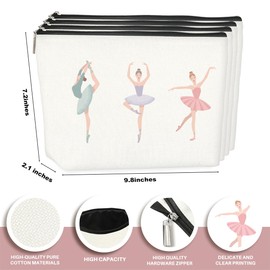 FTIRPW 4Pcs Dance Bag Ballet Ballerina Makeup Bag, Dance Lover Gifts for Girls