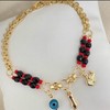 14k Gold Plated Elephant Bracelet 7.5” - Color: Rojo