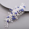 Chargances Wedding Crystal Hair Comb Bridal Leaf Pearl Hair Vine