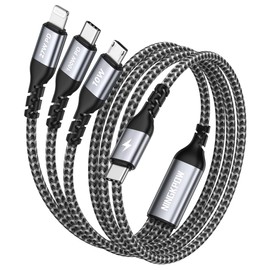 [100W] NINGKPOW 3-in-1 Charging Cable, 2M Multi Charging Cable, Type c, PD, 100W, Rapid Charging, 3-in-1 Charging Cord, Can Charge 3 Devices Simultaneously, Type C Charging Cable (100W), Lightning