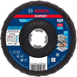 Bosch Professional 1 x EXPERT N475 SCM X-LOCK Fächerschleifscheibe (zum Veredeln von Metalloberflächen, Ø 125 mm, grob, Zubehör Winkelschleifer)
