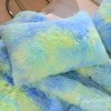 chovy Kids Girls Faux Fur Green Rainbow Comforter Sets Twin/Full