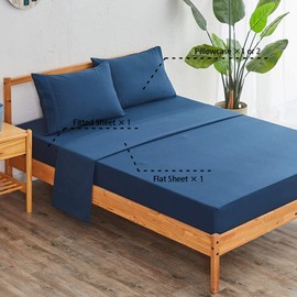 Sonoro Kate Bed Sheet Set Super Soft Microfiber 1800 Thread Count Luxury Egyptian Sheets 18-Inch Deep Pocket Wrinkle-4 Piece(King, Navy Blue)