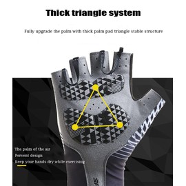 BSLVWG Half Finger Cycling Gloves, Gel Padded Cycling Gloves, Non-Slip, Shock-Absorbing Hand Protect, Fingerless Summer Bicycle Short Gloves for Road Bike, MTB, Men, Women (Red, XL)