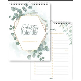 blaash® Birthday Calendar Year Independent DIN A4 | With the Annual Birthday Calendar No Birthday Will Be Forgotten | Calendar without Year | Birthday Calendar Everlasting