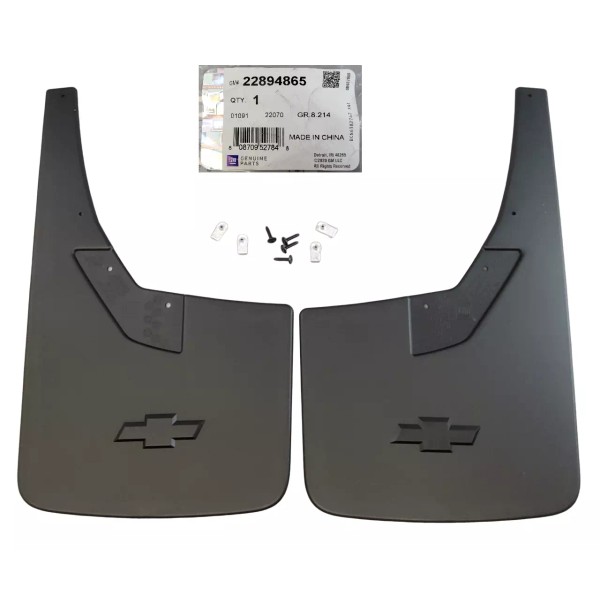 General Motors 14-19 Silverado Black Flat Rear Splash Guards Mud