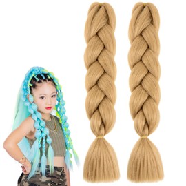 Klasse Wig Specialty Shop Braided Hair Bundles, Set of 2, Extensions, Kids, Dance, Cornrow, Volume, Braided, Gradation, Heat Resistant, 32 Colors to Choose From Children to Adults, Blonde