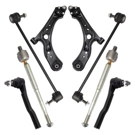 TRQ Front Steering & Suspension Kit Control Arm with Ball Joint Sway Bar Stabilizer Link Tie Rod Compatible with 2016-2022 Honda HR-V