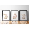 Home Decor 3 Cute BUNNY Illustrations NURSERY Home Decor Prints,