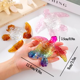 Arikyrist Crystal Colorful Sea Turtle Gifts for Women, Tortoise Statue Art Glass Animals Collection Figurine Home Centerpiece Decoration, Paperweight Birthday Present for Him