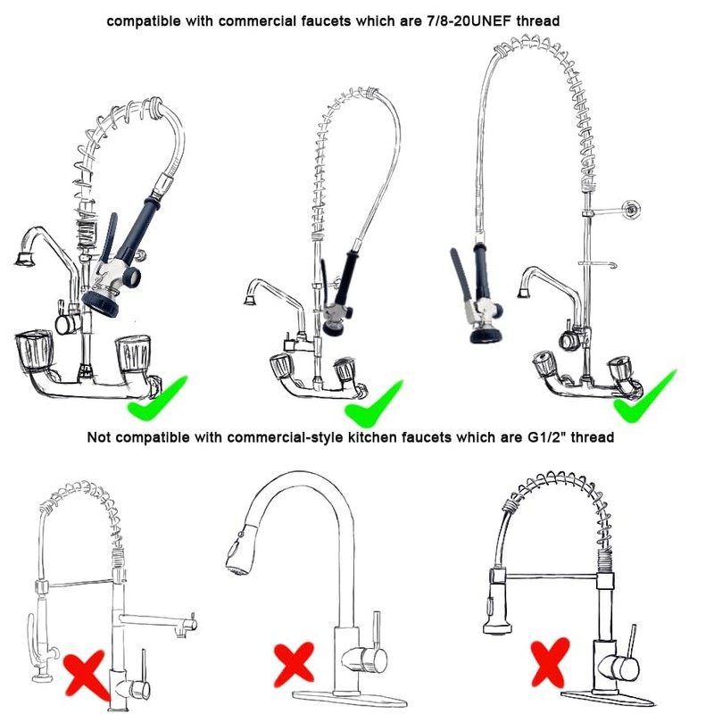 Achelous Pre Rinse Spray Valve Head Dual Function, Commercial Sink