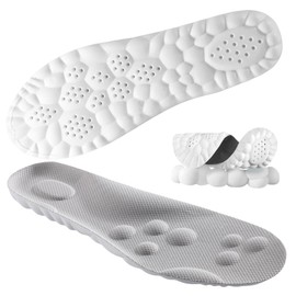 Cloud Insoles for Men Women - Cloud Sole Insoles - 4d Cloud Technology Insole - Super Soft Comfort Insoles - U-Shape Memory Foam Insoles (Gray, Men 6.5-7.5/Women 8-9)