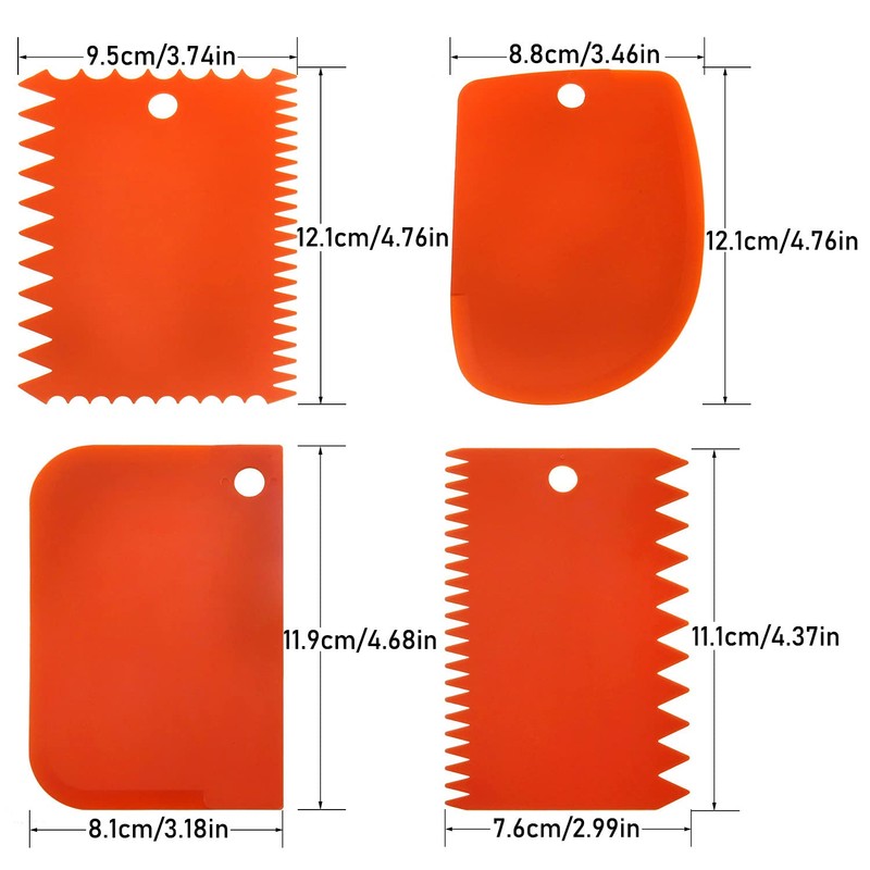 LRONG 6PCS Pottery Tools Plastic Clay Scraper Set Scraping Handle