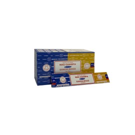 Giftbrit Nagchampa And Sandalwood Incense Sticks 16 Gram 12 Pack for Meditation, Yoga, Relaxation, Healing and Positivity
