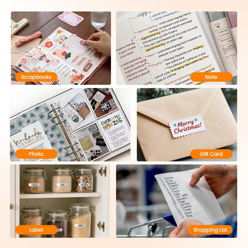 NULLTONEX Label Maker Machine with Tape: Portable Sticker Printer, Support