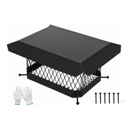 G GOOD GAIN Chimney Cap - 9 x 13 inch Chimney Cover for Outside Galvanized Steel | Fireplace Rain Caps with Hood Plate | Chimney Flue Cover Fits Existing Tiles with Adjustable Metal Screws & Gloves