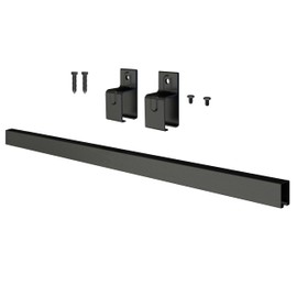 HARDJULAN 4FT Heavy-Duty Box Rail with 2 X Bracket, 450 lbs Capacity, Black Powder-Coated Finish,Kit for Outdoor Use