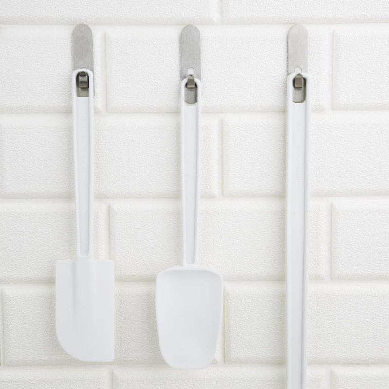 Vogue Rubber Ended Spatula 25.5 cm/10 inch, White, ABS Handle