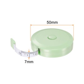 sourcing map Measuring Tape 2M/78-inch Round Retractable Tailors Tape Measure Pocket Size for Body, Fabric, Sewing and Crafts Measurements, Green