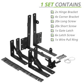 Fence Gate Kit, Anti Sag Gate Kit for Wooden Fence; Heavy Duty Gate Kit with Gate Latch; Gate Hardware for Wooden Gate Fence, Driveway Gates, Shed Doors, Corral Gates, Wood Windows Set of 2