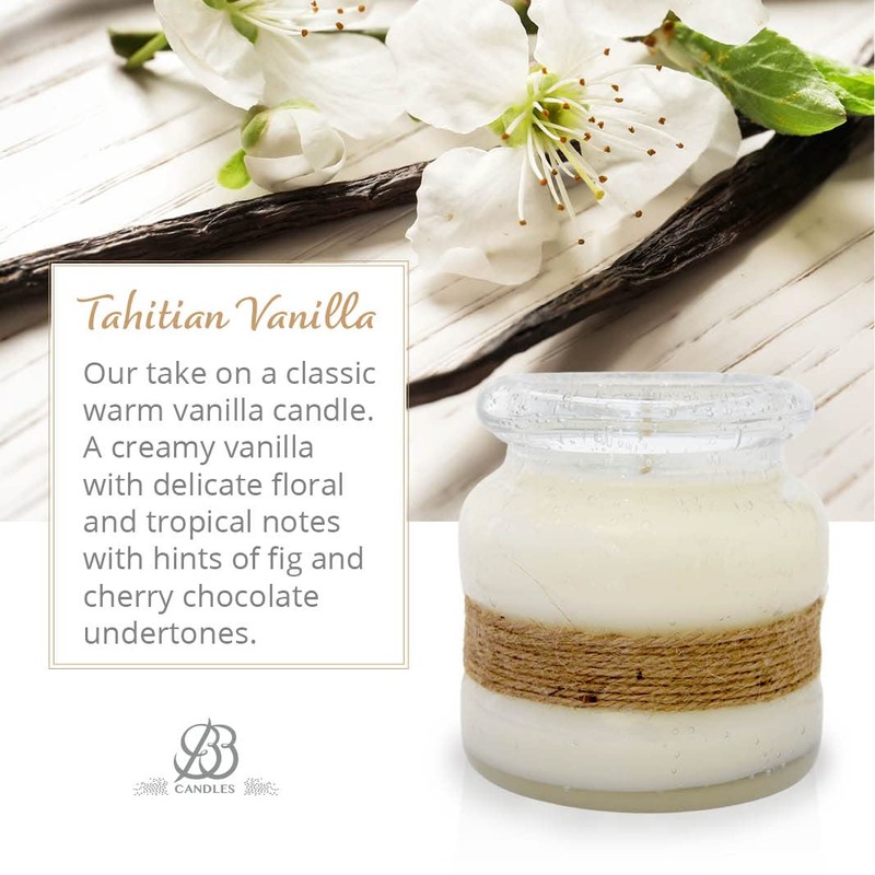 Mermaid Island Clearwater Glass Tahitian Vanilla Scented Hand Poured Candle,