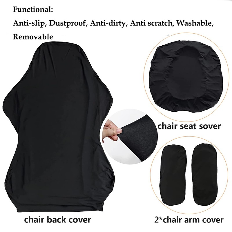 JUMXSRLE Gaming Chair Covers, Polyester Computer Chair Cover, Stretchable Washable