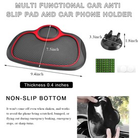 KVAEY Car Anti-Slip Mat Phone Holder, Multifunction Car Dashboard Rotatable Phone Mount with Anti-Slip Pad, Phone Stand Dashboard Mat for Phones Keys Gadgets, Car Accessories