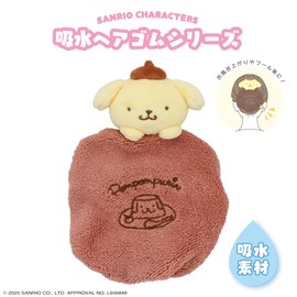 Shobido SA46914 Sanrio Absorbent Hair Elastic, Pom Pom Pudding, Size Adjustable, Long Hair