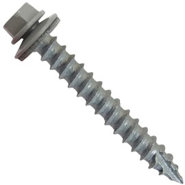 #14 Metal ROOFING SCREWS(250) Screws x 2" PEWTER GRAY/SLATE GRAY Hex Head Sheet Metal Roof Screw. Self starting/tapping metal to wood sheet metal screws -EPDM washer - for corrugated roofing