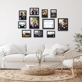 TKYGU 5x5 wood Picture Frame Set of 3, Made of Real Glass for 5x5 Black Frames, Wall and Tabletop Display Thin Border Photo Frame for Home Décor Gallery Family Wedding Memorial Pic Frame Gift