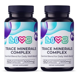 LIVS Trace Mineral Complex – 500mg Vegetarian Capsules | 11 Essential Trace Minerals for Immune, Cellular & Electrolyte Support | Daily Magnesium Supplement with Zinc, Potassium, Calcium – 120 Count