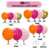 139Pcs Pink and Orange Balloons Garland Arch Kit, Pink Orange