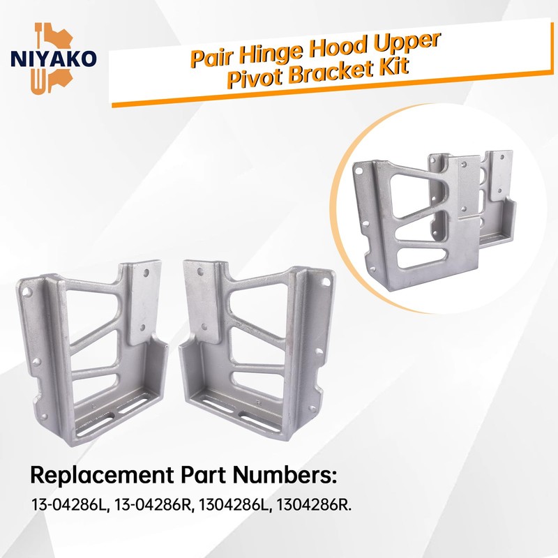 Niyako 13-04286L 13-04286R Pair Hinge Hood Upper Pivot Bracket Kit