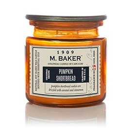 Colonial Candle Pumpkin Shortbread Scented Jar Candle, M. Baker Collection, 2 Wick, 14 oz, Orange