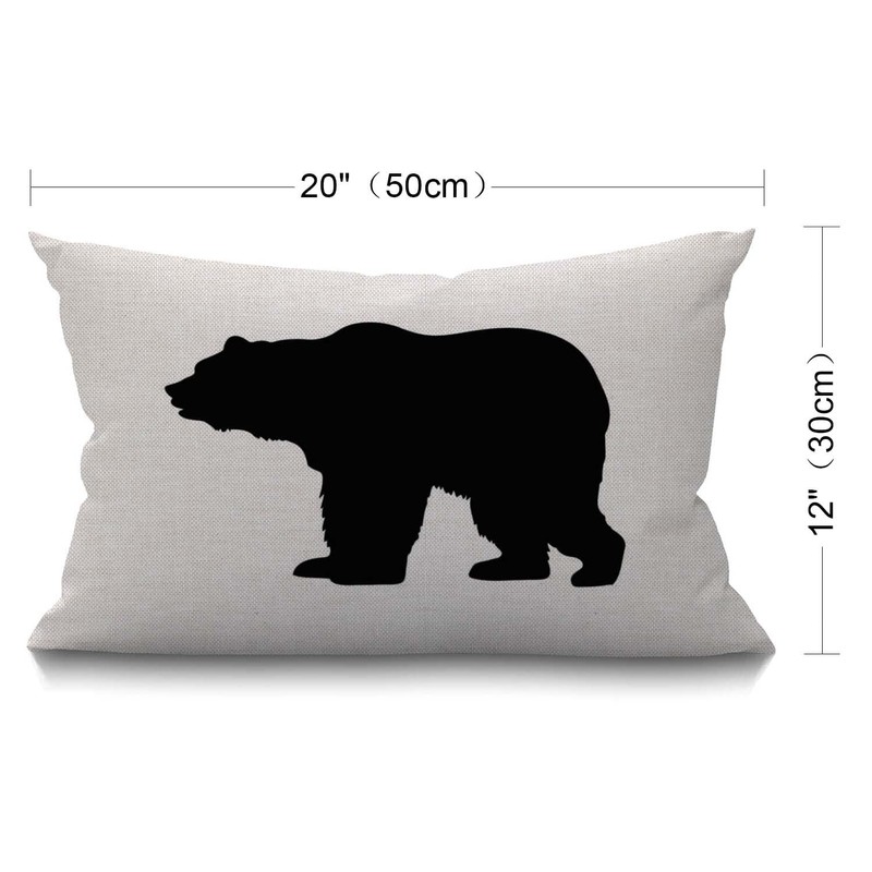 BGBDEIA Bear Cushion Cover,Throw Pillow Cover Black Bear Decorative Pillow