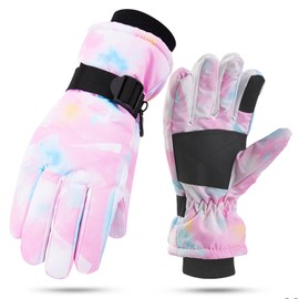 TYXHXTF Children's Ski Gloves, Waterproof and Windproof Snow Gloves, Winter Warm Cycling Gloves for 5-9 Years, Girls and Boys, Skiing, Snowboarding, Hiking, Cycling